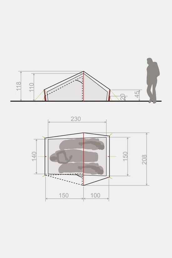 VAUDE Power Lizard Seamless 2-3 Persoons Tunneltent 6 VAUDE Power Lizard Seamless 2-3 Persoons Tunneltent - Afbeelding 4